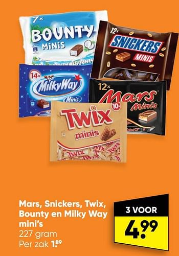 Aanbiedingen Mars, snickers, twix, bounty en milky way mini’s - Huismerk - Big Bazar - Geldig van 29/08/2022 tot 11/09/2022 bij Big Bazar