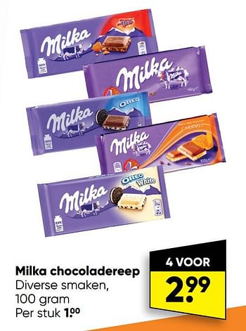 Aanbiedingen Milka chocoladereep - Milka - Geldig van 29/08/2022 tot 11/09/2022 bij Big Bazar