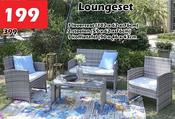 Aanbiedingen Loungeset - Huismerk - Itek - Geldig van 18/08/2022 tot 11/09/2022 bij Itek