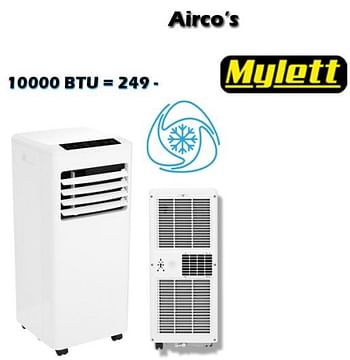Aanbiedingen Mylett airco`s 10000 btu - Mylett  - Geldig van 18/08/2022 tot 11/09/2022 bij Itek