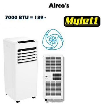 Aanbiedingen Mylett airco`s 7000 btu - Mylett  - Geldig van 18/08/2022 tot 11/09/2022 bij Itek