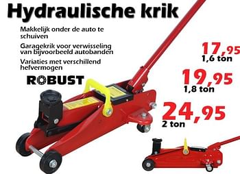 Aanbiedingen Robust hydraulische krik 1,6 ton - ROBUST - Geldig van 18/08/2022 tot 11/09/2022 bij Itek