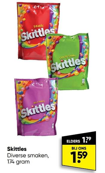 Aanbiedingen Skittles - Skittles - Geldig van 29/08/2022 tot 11/09/2022 bij Big Bazar