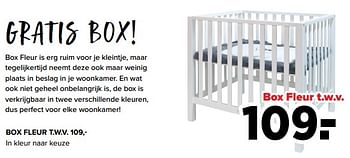 Aanbiedingen Box fleur t.w.v. - Huismerk - Baby-Dump - Geldig van 29/08/2022 tot 24/09/2022 bij Baby-Dump