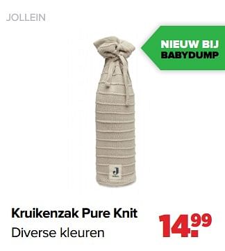 Aanbiedingen Kruikenzak pure knit - Jollein - Geldig van 29/08/2022 tot 24/09/2022 bij Baby-Dump