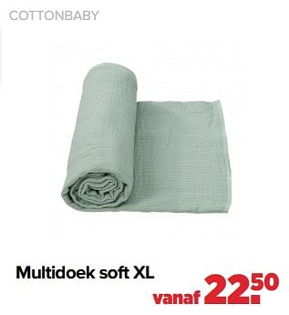 Aanbiedingen Multidoek soft xl - Cottonbaby  - Geldig van 29/08/2022 tot 24/09/2022 bij Baby-Dump