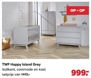 Aanbiedingen Twf happy island grey - TWF - Geldig van 29/08/2022 tot 24/09/2022 bij Baby-Dump