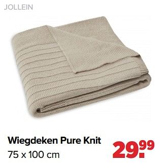 Aanbiedingen Wiegdeken pure knit - Jollein - Geldig van 29/08/2022 tot 24/09/2022 bij Baby-Dump