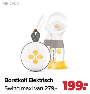 Aanbiedingen Borstkolf elektrisch swing maxi - Medela - Geldig van 29/08/2022 tot 24/09/2022 bij Baby-Dump