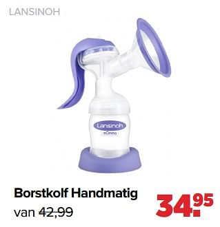 Aanbiedingen Borstkolf handmatig - Lansinoh - Geldig van 29/08/2022 tot 24/09/2022 bij Baby-Dump