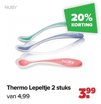 Aanbiedingen Thermo lepeltje - Nuby - Geldig van 29/08/2022 tot 24/09/2022 bij Baby-Dump