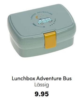 Aanbiedingen Lunchbox adventure bus lässig - Lassig - Geldig van 04/09/2022 tot 17/09/2022 bij Baby & Tiener Megastore