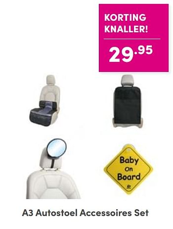 Aanbiedingen A3 autostoel accessoires set - A3 Baby - Geldig van 04/09/2022 tot 10/09/2022 bij Baby & Tiener Megastore