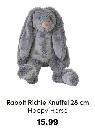 Aanbiedingen Rabbit richie knuffel happy horse - Happy Horse - Geldig van 04/09/2022 tot 17/09/2022 bij Baby & Tiener Megastore