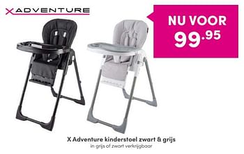 Aanbiedingen X adventure kinderstoel zwart + grijs - Xadventure - Geldig van 04/09/2022 tot 10/09/2022 bij Baby & Tiener Megastore