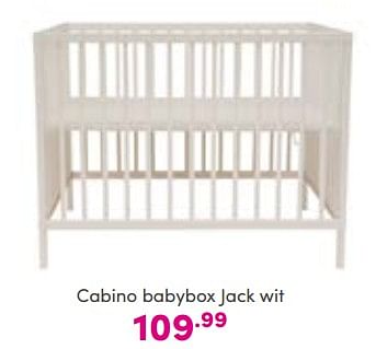 Aanbiedingen Cabino babybox jack wit - Cabino - Geldig van 04/09/2022 tot 10/09/2022 bij Baby & Tiener Megastore