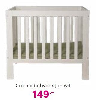 Aanbiedingen Cabino babybox jan wit - Cabino - Geldig van 04/09/2022 tot 10/09/2022 bij Baby & Tiener Megastore