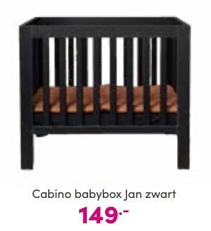 Aanbiedingen Cabino babybox jan zwart - Cabino - Geldig van 04/09/2022 tot 10/09/2022 bij Baby & Tiener Megastore