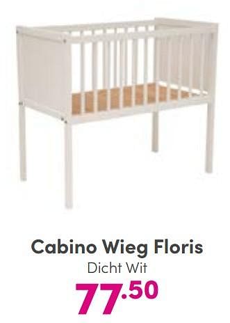 Aanbiedingen Cabino wieg floris dicht wit - Cabino - Geldig van 04/09/2022 tot 10/09/2022 bij Baby & Tiener Megastore