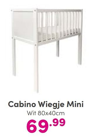 Aanbiedingen Cabino wiegje mini wit - Cabino - Geldig van 04/09/2022 tot 10/09/2022 bij Baby & Tiener Megastore