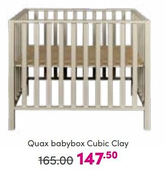 Aanbiedingen Quax babybox cubic clay - Quax - Geldig van 04/09/2022 tot 10/09/2022 bij Baby & Tiener Megastore