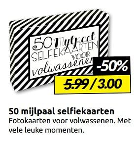 Aanbiedingen 50 mijlpaal selfiekaarten - Huismerk - Boekenvoordeel - Geldig van 03/09/2022 tot 11/09/2022 bij Boekenvoordeel