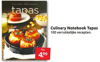 Aanbiedingen Culinary notebook tapas - Huismerk - Boekenvoordeel - Geldig van 03/09/2022 tot 11/09/2022 bij Boekenvoordeel