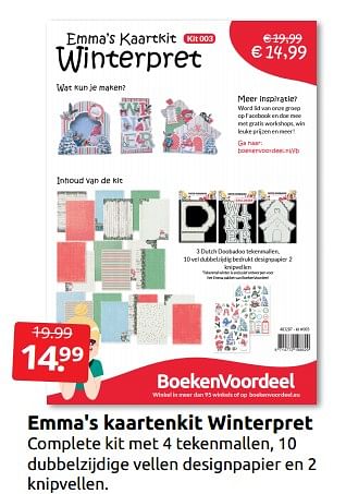 Aanbiedingen Emma`s kaartenkit winterpret - Huismerk - Boekenvoordeel - Geldig van 03/09/2022 tot 11/09/2022 bij Boekenvoordeel