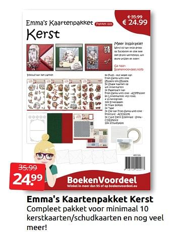 Aanbiedingen Emma`s kaartenpakket kerst - Huismerk - Boekenvoordeel - Geldig van 03/09/2022 tot 11/09/2022 bij Boekenvoordeel