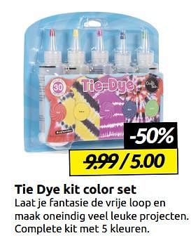 Aanbiedingen Tie dye kit color set - Huismerk - Boekenvoordeel - Geldig van 03/09/2022 tot 11/09/2022 bij Boekenvoordeel