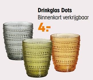 Aanbiedingen Drinkglas dots - Huismerk - Kwantum - Geldig van 12/09/2022 tot 18/09/2022 bij Kwantum
