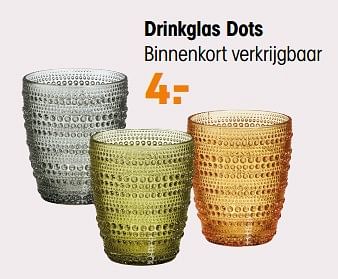 Aanbiedingen Drinkglas dots - Huismerk - Kwantum - Geldig van 19/09/2022 tot 22/09/2022 bij Kwantum