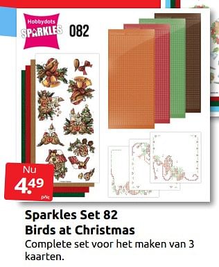 Aanbiedingen Sparkles set 82 birds at christmas - Huismerk - Boekenvoordeel - Geldig van 10/09/2022 tot 18/09/2022 bij Boekenvoordeel