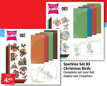 Aanbiedingen Sparkles set 83 christmas birds - Huismerk - Boekenvoordeel - Geldig van 10/09/2022 tot 18/09/2022 bij Boekenvoordeel