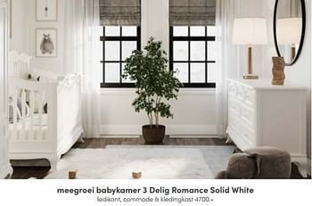 Aanbiedingen Meegroei babykamer 3 delig romance solid white - Huismerk - Baby &amp; Tiener Megastore - Geldig van 11/09/2022 tot 17/09/2022 bij Baby & Tiener Megastore
