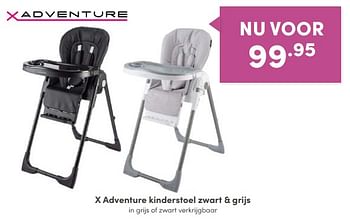 Aanbiedingen X adventure kinderstoel zwart + grijs - Xadventure - Geldig van 11/09/2022 tot 17/09/2022 bij Baby & Tiener Megastore