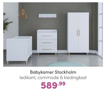 Aanbiedingen Babykamer stockholm - Huismerk - Baby &amp; Tiener Megastore - Geldig van 11/09/2022 tot 17/09/2022 bij Baby & Tiener Megastore