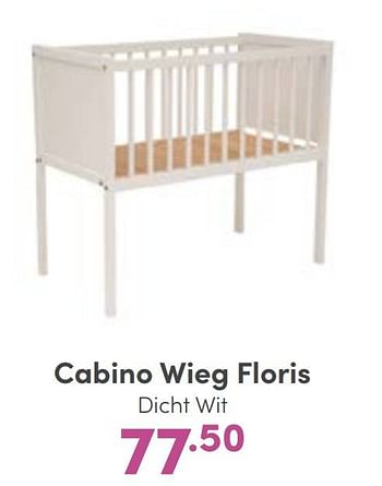 Aanbiedingen Cabino wieg floris dicht wit - Cabino - Geldig van 11/09/2022 tot 17/09/2022 bij Baby & Tiener Megastore