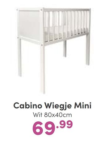 Aanbiedingen Cabino wiegje mini wit - Cabino - Geldig van 11/09/2022 tot 17/09/2022 bij Baby & Tiener Megastore