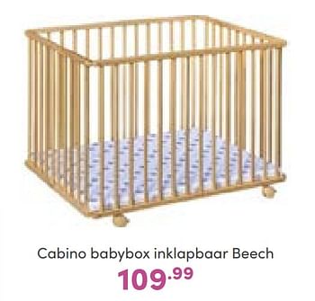 Aanbiedingen Cabino babybox inklapbaar beech - Cabino - Geldig van 11/09/2022 tot 17/09/2022 bij Baby & Tiener Megastore