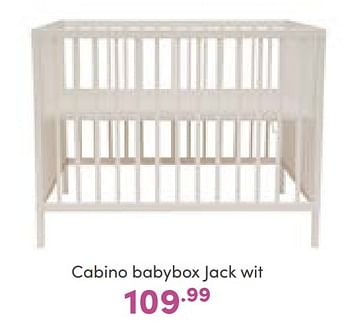 Aanbiedingen Cabino babybox jack wit - Cabino - Geldig van 11/09/2022 tot 17/09/2022 bij Baby & Tiener Megastore