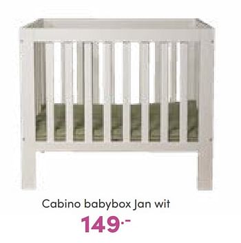 Aanbiedingen Cabino babybox jan wit - Cabino - Geldig van 11/09/2022 tot 17/09/2022 bij Baby & Tiener Megastore