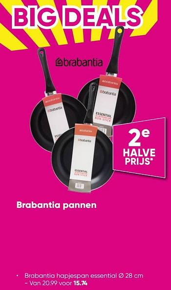 Aanbiedingen Brabantia hapjespan essential - Brabantia - Geldig van 12/09/2022 tot 25/09/2022 bij Big Bazar