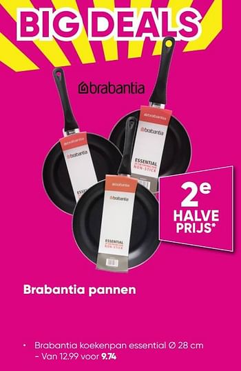 Aanbiedingen Brabantia koekenpan essential - Brabantia - Geldig van 12/09/2022 tot 25/09/2022 bij Big Bazar