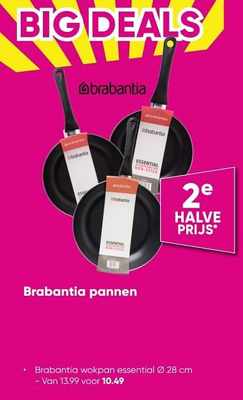 Aanbiedingen Brabantia wokpan essential - Brabantia - Geldig van 12/09/2022 tot 25/09/2022 bij Big Bazar