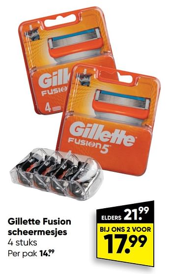Aanbiedingen Gillette fusion scheermesjes - Gillette - Geldig van 12/09/2022 tot 25/09/2022 bij Big Bazar