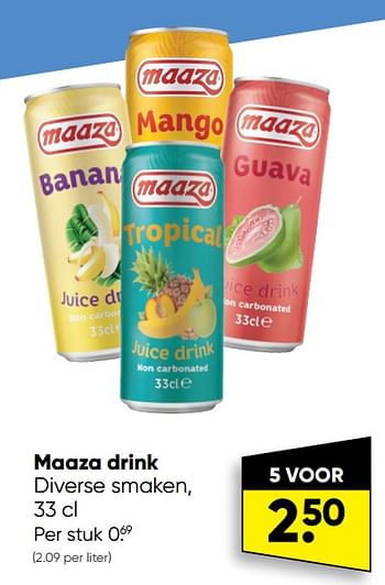 Aanbiedingen Maaza drink - Maaza - Geldig van 12/09/2022 tot 25/09/2022 bij Big Bazar