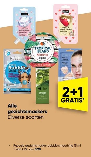 Aanbiedingen Revuele gezichtsmasker bubble smoothing - Revuele - Geldig van 12/09/2022 tot 25/09/2022 bij Big Bazar