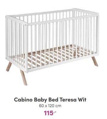 Aanbiedingen Cabino baby bed teresa wit - Cabino - Geldig van 18/09/2022 tot 24/09/2022 bij Baby & Tiener Megastore