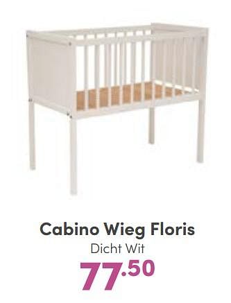 Aanbiedingen Cabino wieg floris dicht wit - Cabino - Geldig van 18/09/2022 tot 24/09/2022 bij Baby & Tiener Megastore